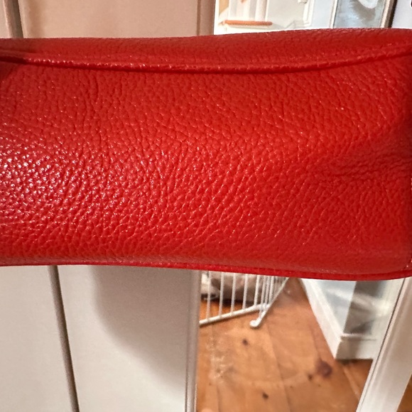 Coach Orange Leather Camera Bag Purse Chain Strap - Picture 5 of 5